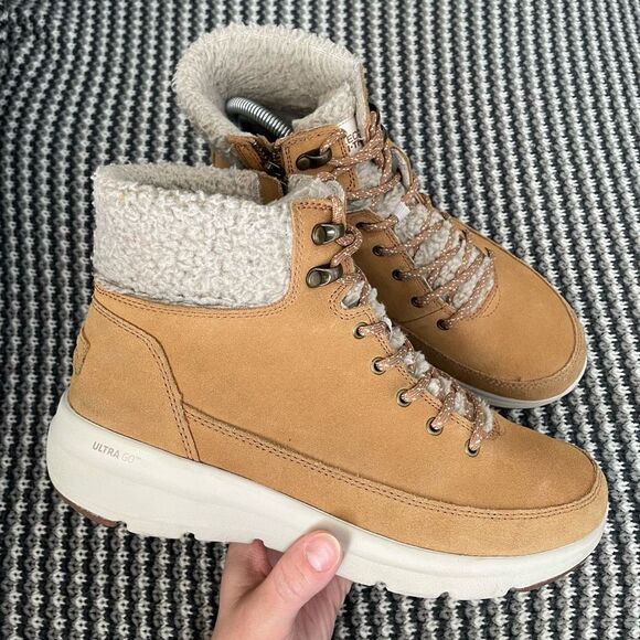 Skechers ON-THE-GO GLACIAL ULTRA - WOODLANDS BOOT women’s shoe size 8.5 - Picture 1 of 11
